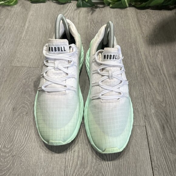 NoBull Ripstop Runner White Teal  Ombre Running Workout Shoes Womens Size 7 - Picture 2 of 9